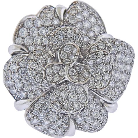 chanel camellia flower ring.